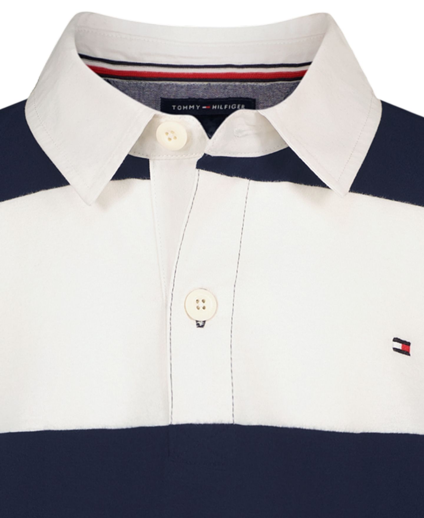 Поло Tommy Hilfiger Striped Long-Sleeve Rugby Polo для мальчиков, цвет: Тёмно-синий — фото 4