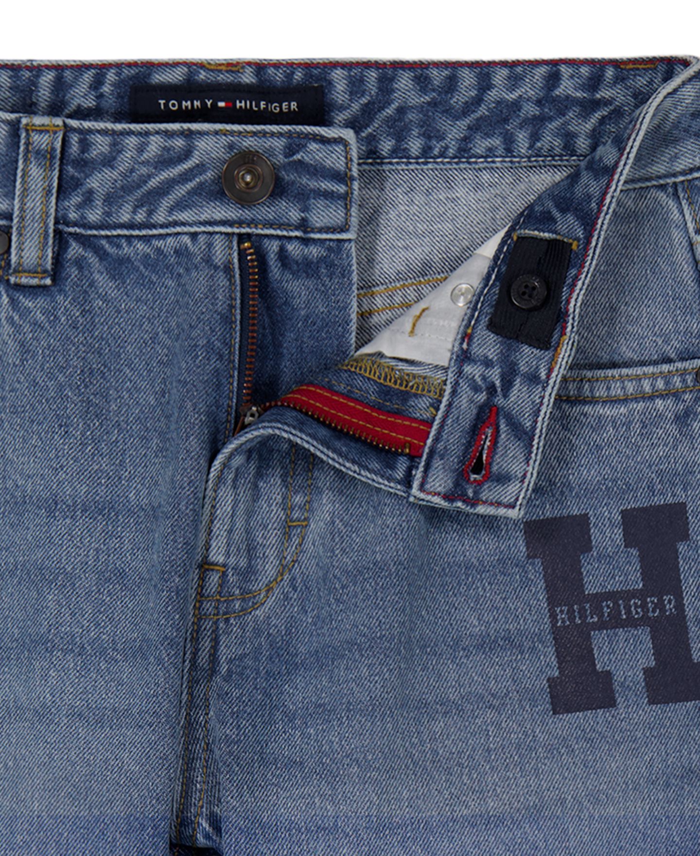 Джинсы Tommy Hilfiger Straight-Leg Logo для мальчиков, цвет: Светлый каменный варёный — фото 6