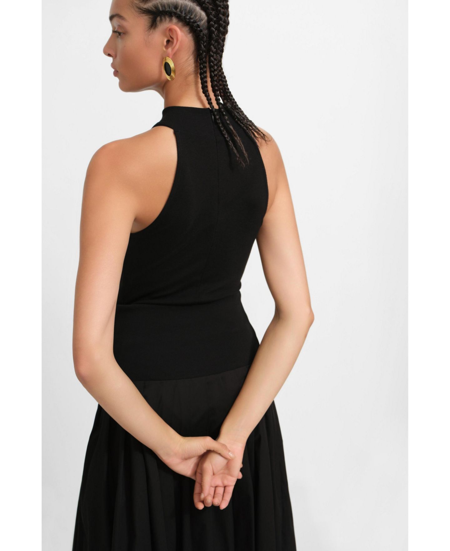 Боди Mock-Neck, завязка на шее, без рукавов — Marcella, цвет: Чёрный — фото 7
