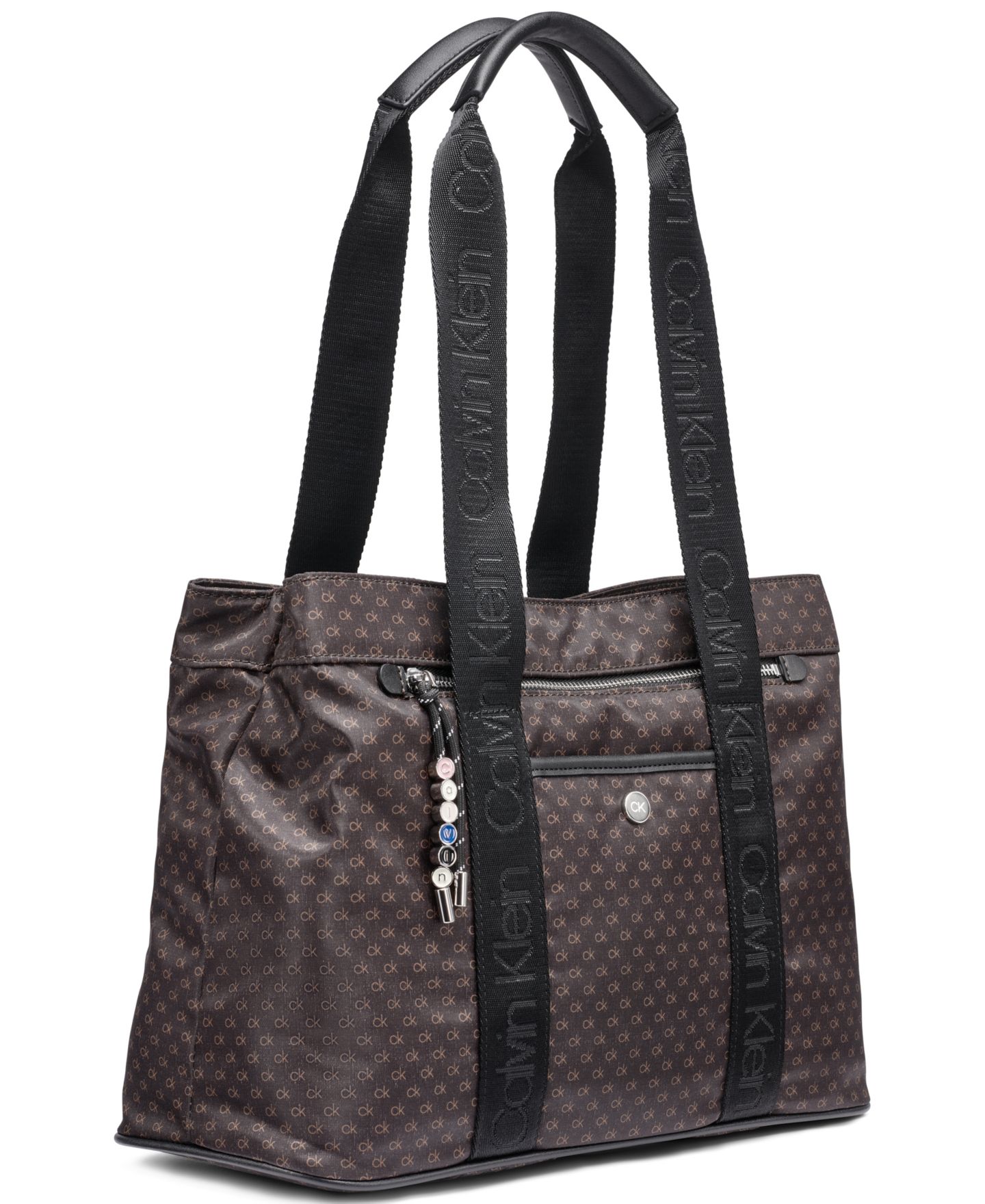 Женская сумка Calvin Klein Caius Magnetic Large Tote Handbag, цвет: Коричневый хаки / Чёрный — фото 3