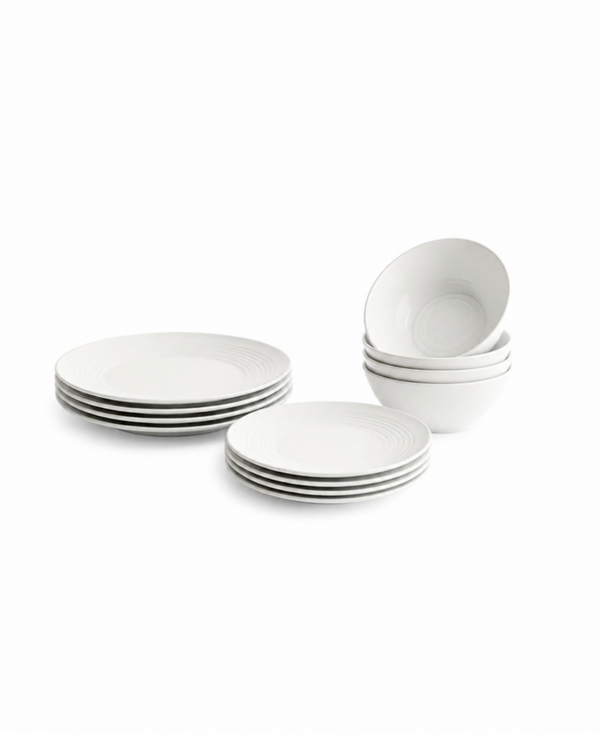 Abode Homewares Barro Newwave Melamine 12-piece Dinnerware Set, Service For 4 In White