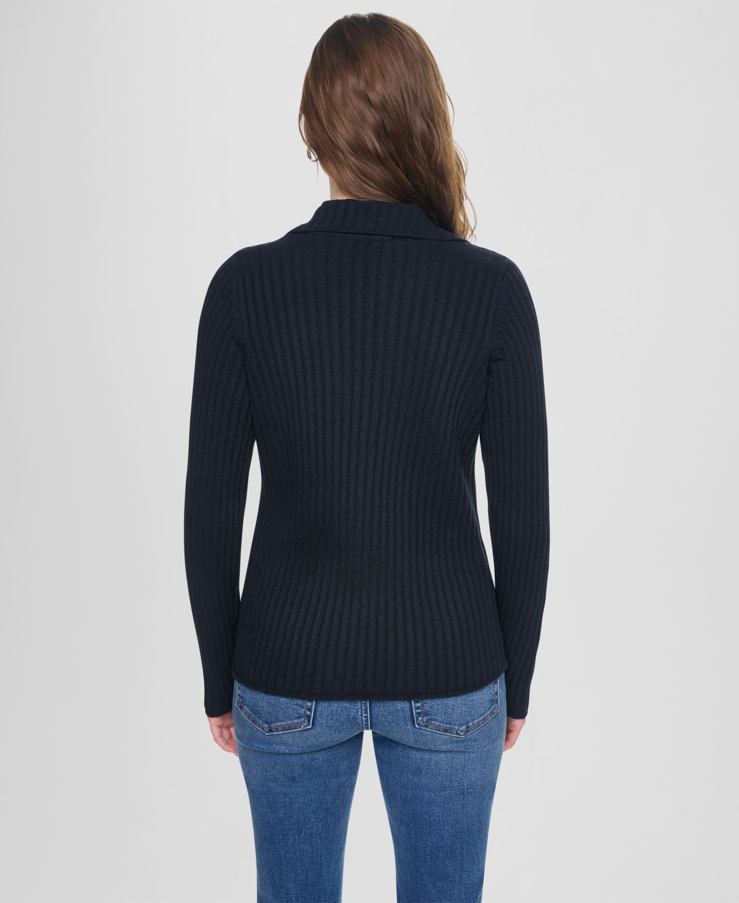 Женский кардиган DKNY Jeans Long-Sleeve Polo, цвет: Чёрный — фото 5