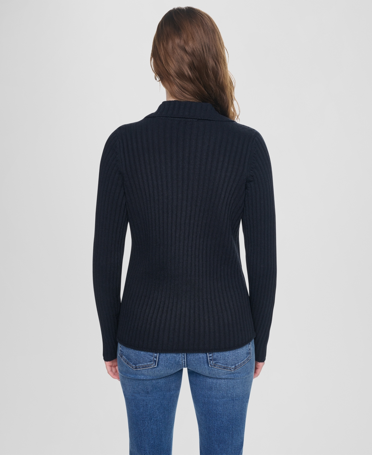 Dkny Jeans Women's Long-Sleeve Polo Cardigan
