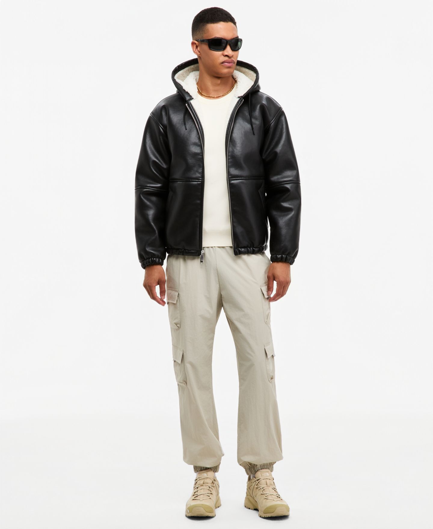 Мужское худи Mode of One Relaxed Sherpa Full-Zip, цвет: Глубокий чёрный — фото 2