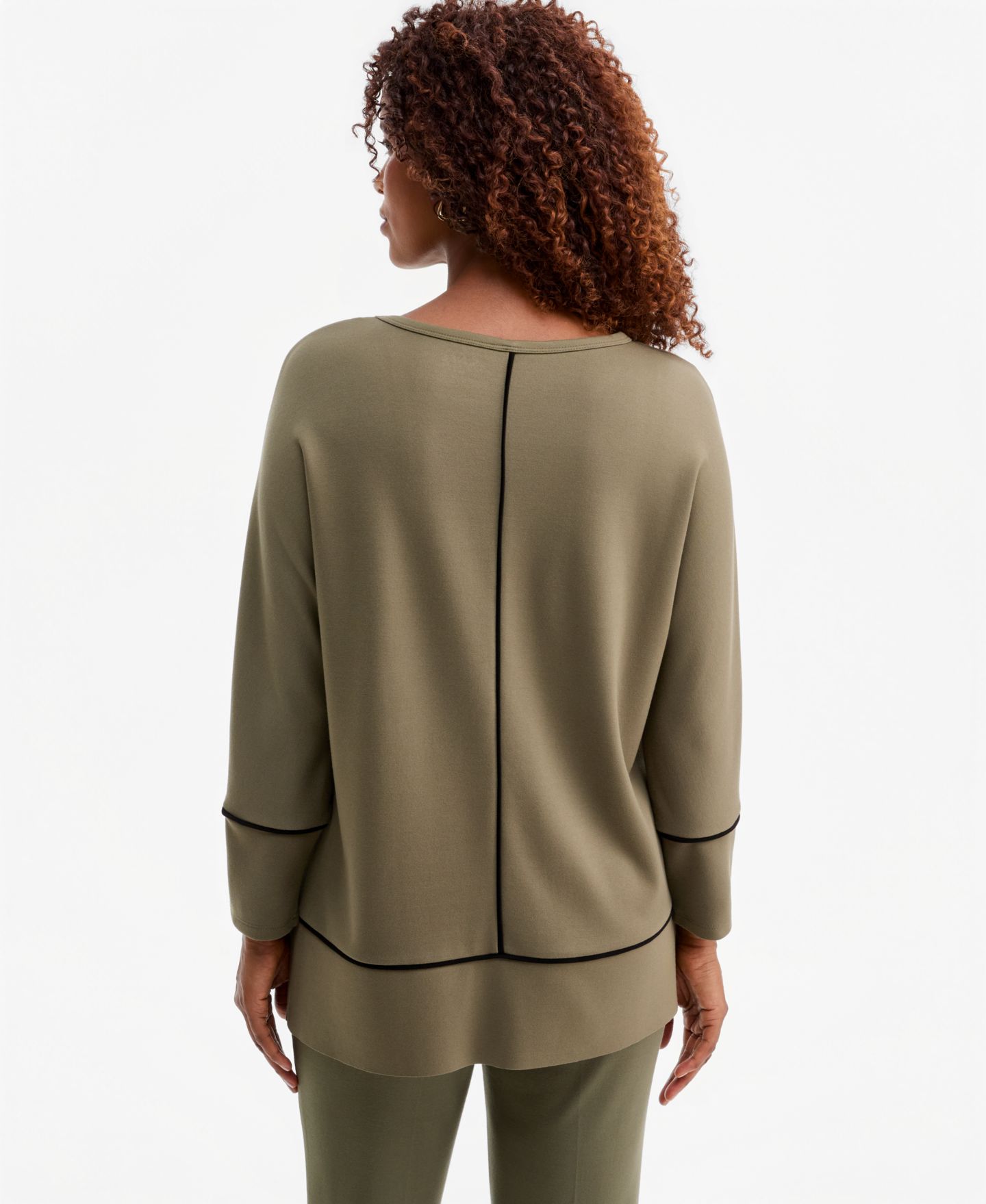 Женский топ Jones New York Crewneck Tunic Top, цвет: Зелёный — фото 6