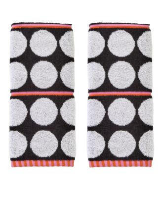 Polka Dot Grande Jacquard Curved 2-Piece Hand Towel Set
