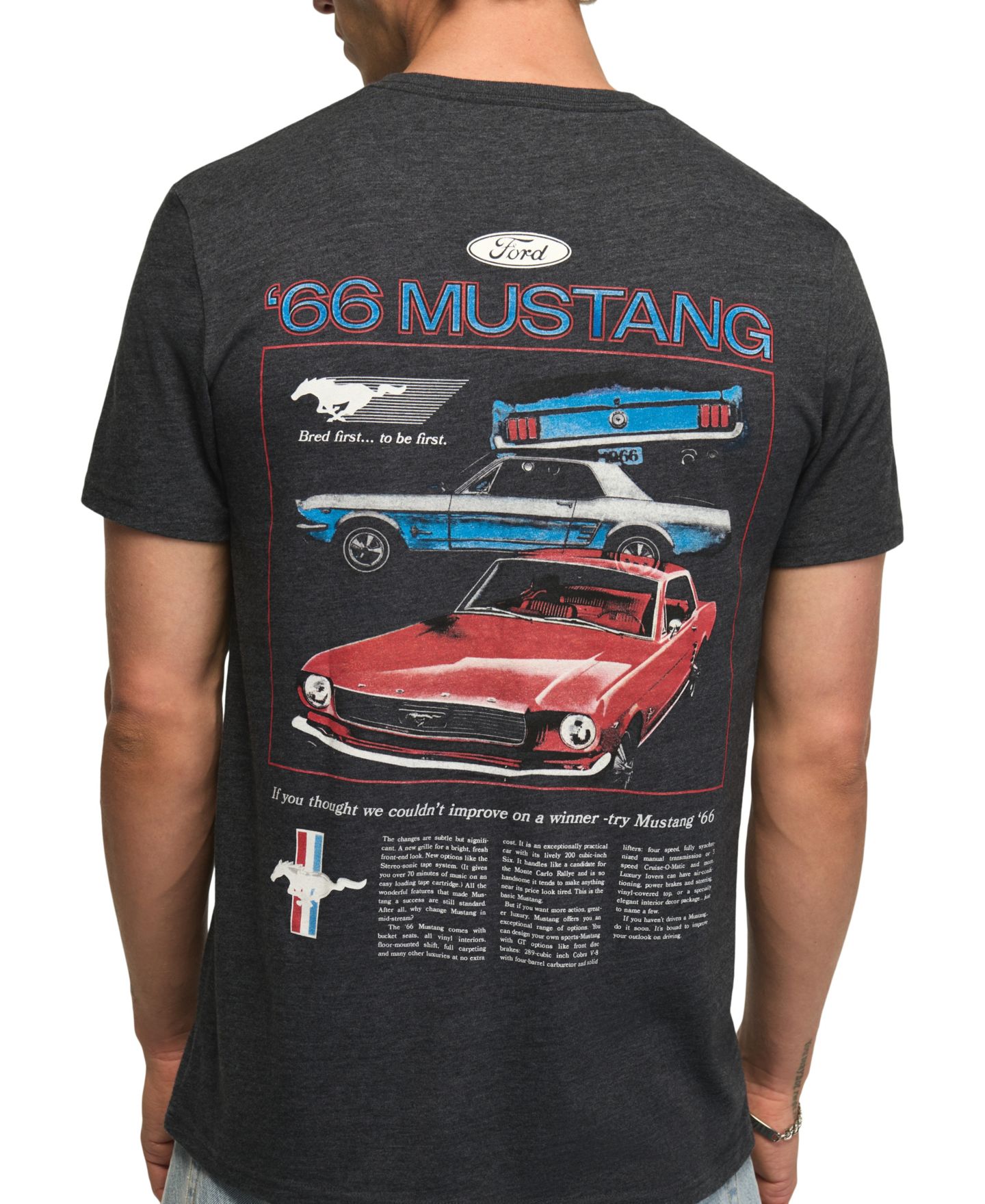 Мужская футболка Lucky Brand Ford Mustang Graphic, цвет: Угольно-чёрный — фото 5