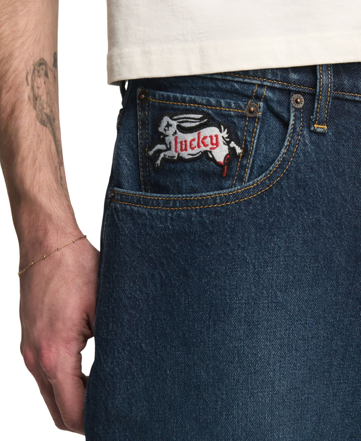 Мужские шорты Lucky Brand 11" Baggy Dark Matter Denim Shorts, цвет: Тёмный варёный — фото 4