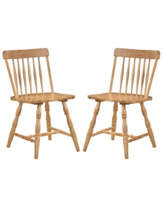 Windsor Dining Chairs with Turned Legs Curved Spindle Back for Living Room