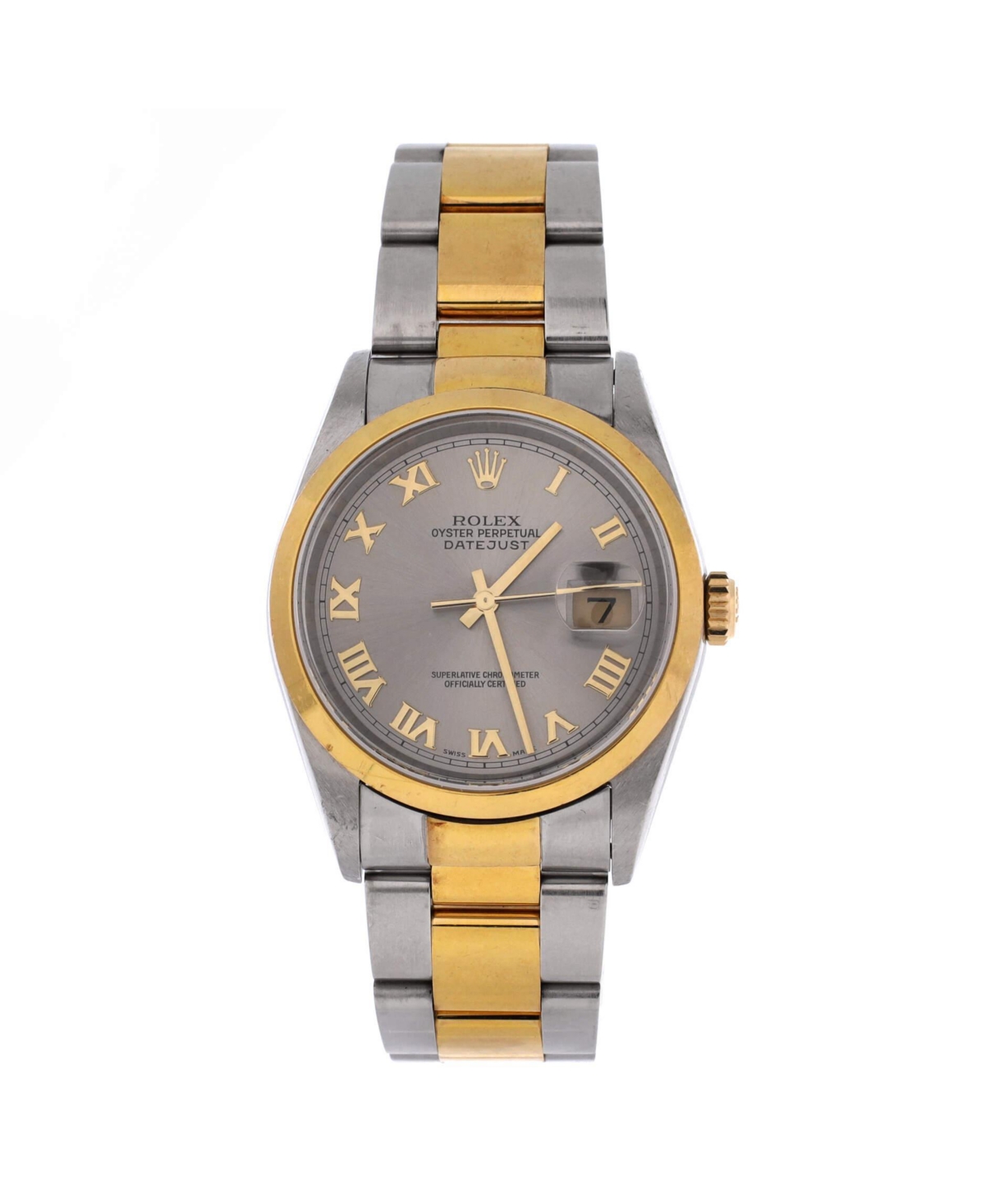 PreOwned Rolex Oyster Perpetual Datejust Automatic Watch in Stainless Steel and Gold 36mm  Dial color silver