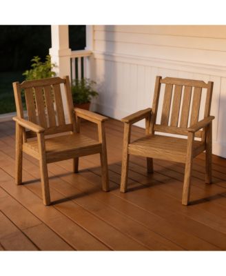 All-Weather HDPE Outdoor Patio Dining Chairs Set of 2 for Backyard and Deck