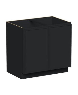 36 Inc Wide Full Height Door Base Cabinet, Ready to Assemble Kitchen Cabinet with Solid Wood Frame, Soft-Close Slides and Hinges