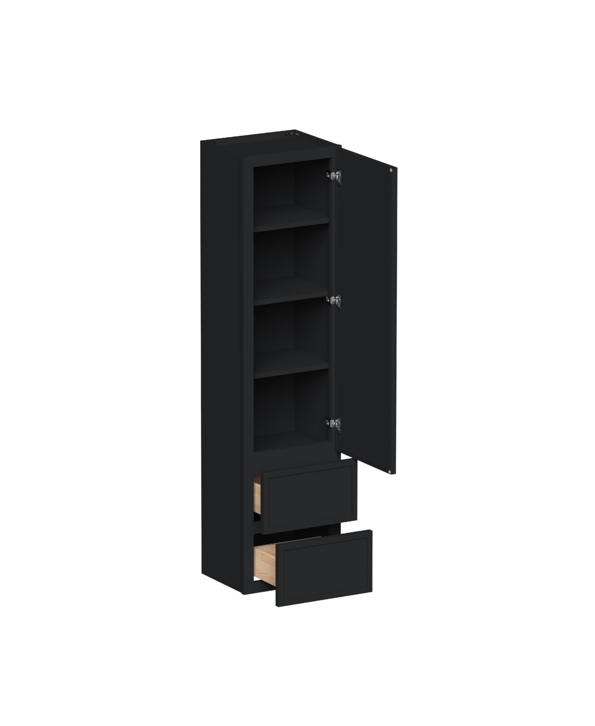 Boyel Living Counter Linen Cabinet, Ready to Assemble Kitchen Cabinet with Solid Wood Frame, Soft-Close Slides and Hinges