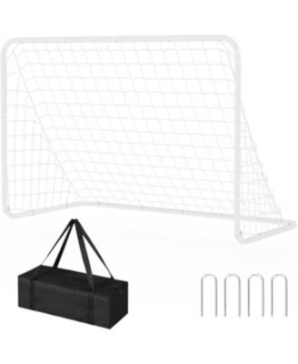 5-in-1 Soccer Goal, Collapsible Steel Frame Soccer Net with Rebounder, Portable Training Goal for Backyard