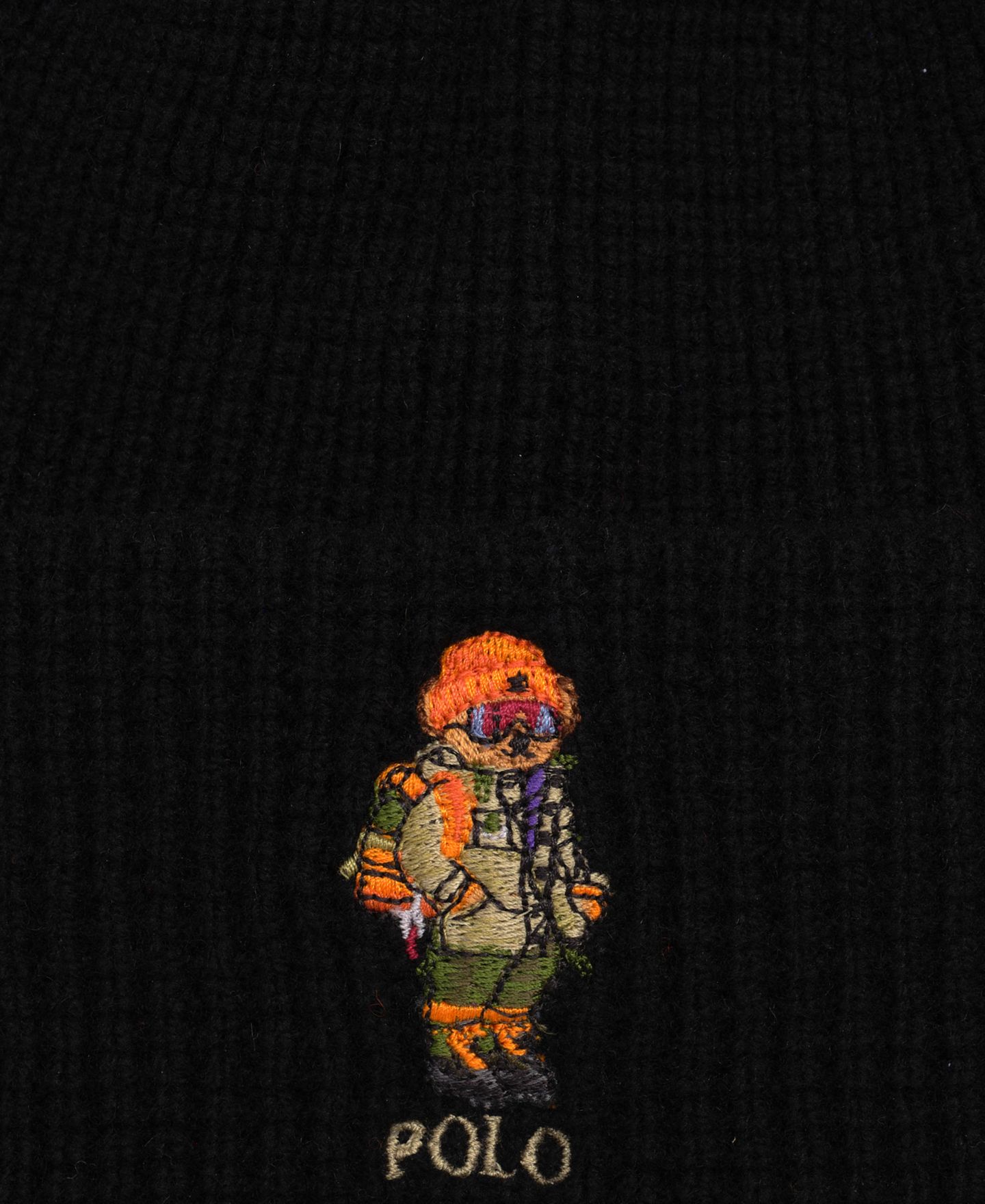 Мужская шапка Polo Ralph Lauren Polo Bear Cuffed Knit Beanie, цвет: Чёрный — фото 3