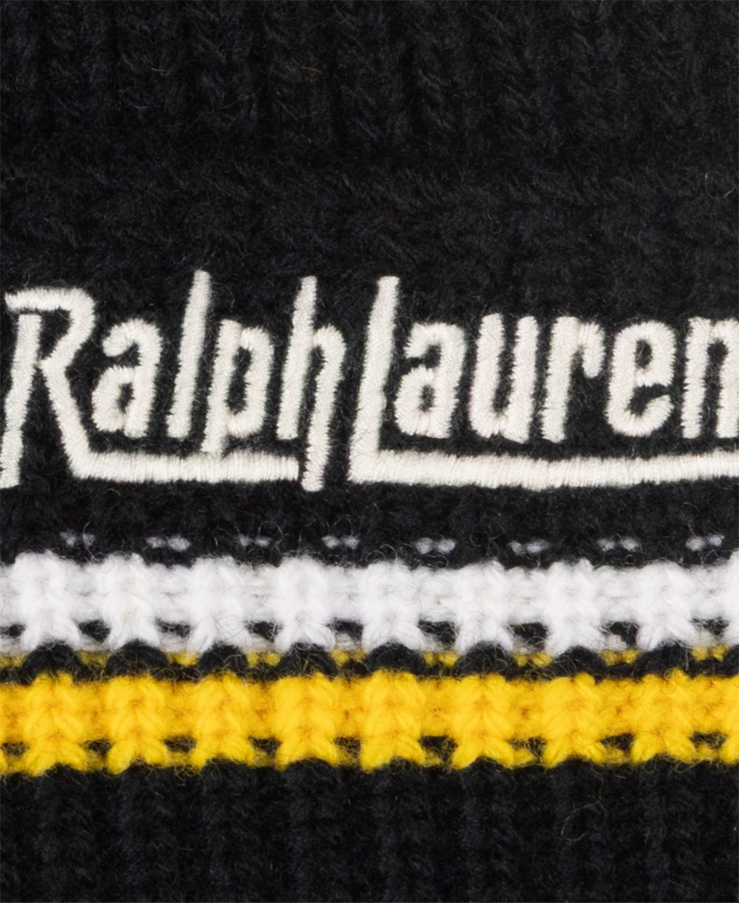 Мужская шапка Polo Ralph Lauren Holiday Patch Beanie Hat, цвет: Чёрный разноцветный — фото 3