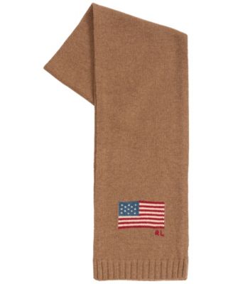 Men's Wool Blend RL Flag Knit Scarf
