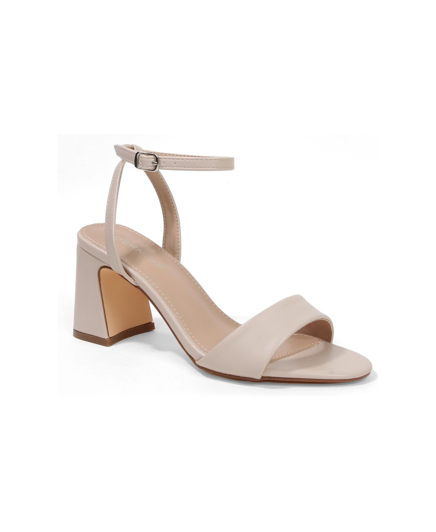 Женские сандалии BERNESS Hania Ankle Strap Block Heel, цвет: Бежевый — фото 1