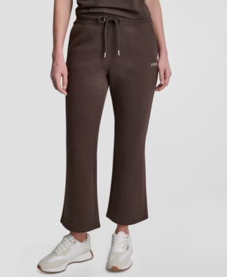 Women's Metallic Bubble Mid-Rise Crop Flare Pants