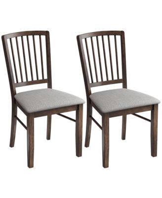 Upholste Dining Chairs Set of 2 with Solid Wood Legs