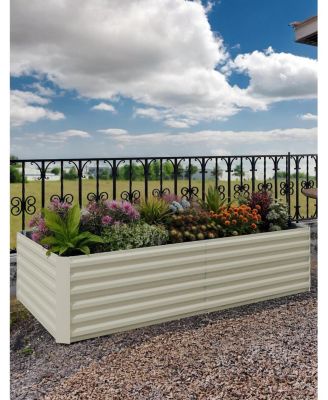 2-Pack 8x4x2FT Galvanized Raised Garden Bed, Deep Metal Planter Boxes for Vegetables Herbs Flowers, Outdoor Gardening Kit