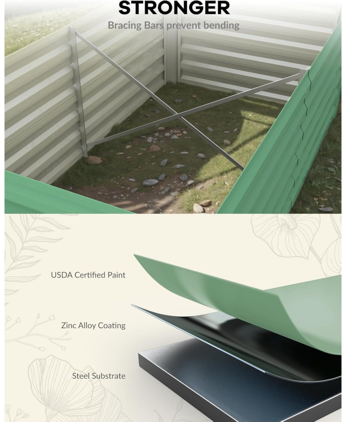 Xo 2-Pack 6x3x2FT Metal Raised Garden Bed, Heavy Duty Planter Boxes for Vegetables Herbs Flowers, Outdoor Garden Bed
