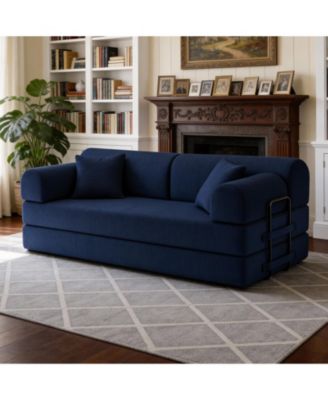 Convertible Sleeper Sofa Bed, Corduroy Folding Mattress Couch with Fixed-Shape Frame, Floor Sofa Lounge Couch for Living Room Bedroom