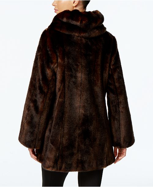 Jones New York Faux-Fur Asymmetrical Coat - Coats - Women - Macy's