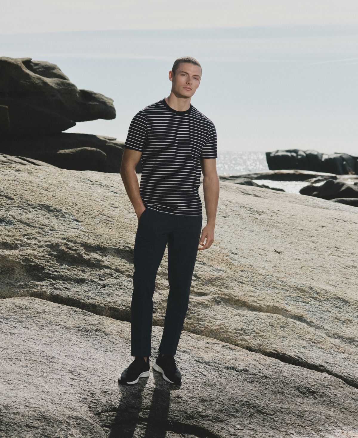 Mango Men's Coolmax Slim-Fit Striped T-Shirt