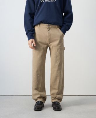 Men's Regular Fit Splatter-Effect Jeans