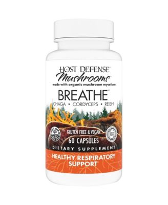 Breathe Capsules Immune and Respiratory Support Mushroom Supplement-Herbal  Supplement 60 Capsules (30 Servings)