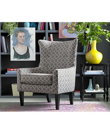Furniture - Brie Printed Fabric Accent Chair, Direct Ship