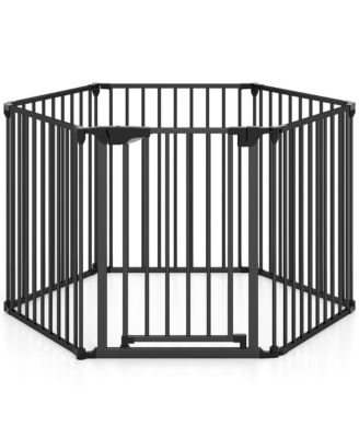 Extra Wide Pet Safety Gate with 6 Panels and 34.5-154 in Adjustable Width