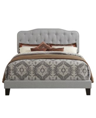 48.5" Fabric Full Panel Bed with Linen Upholstery