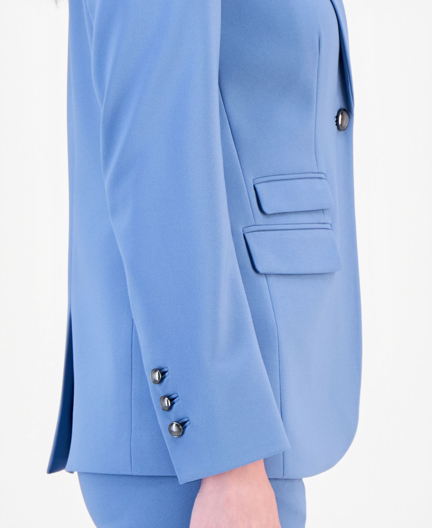 Женский пиджак Anne Klein Triple-Pocket One-Button Blazer, цвет: Синий — фото 3