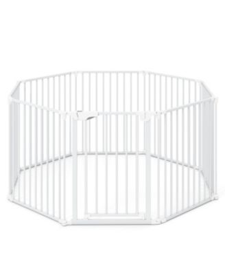 8-Panel Extra Wide Adjustable Gate with Auto-Close Door