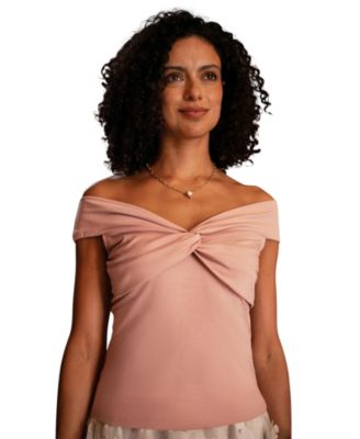 Women's Knot Detail Bardot Top