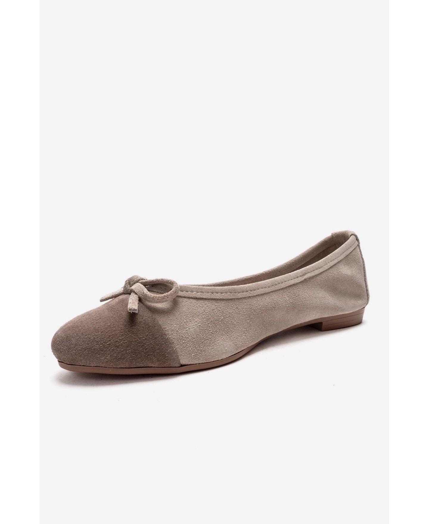 Женские кожаные балетки Forever & Always Shoes Boleo, цвет: Бежевый замшевый — фото 7