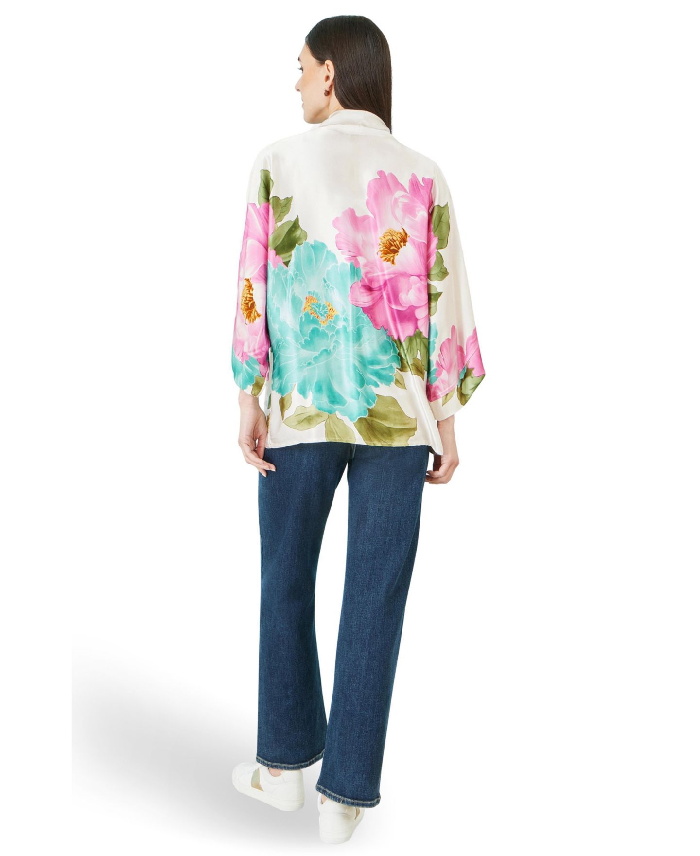 Женская куртка Yumi Floral Print Relaxed, цвет: Белый — фото 2