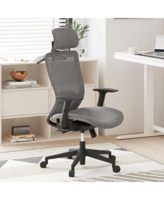 C3FM Ergonomic Mesh Office Chair – Adjustable Headrest, Lumbar Support, Swivel Desk Chair for Home Office