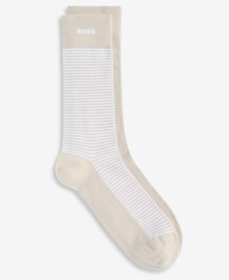 BOSS by Men's Striped Socks, 2-Pack
