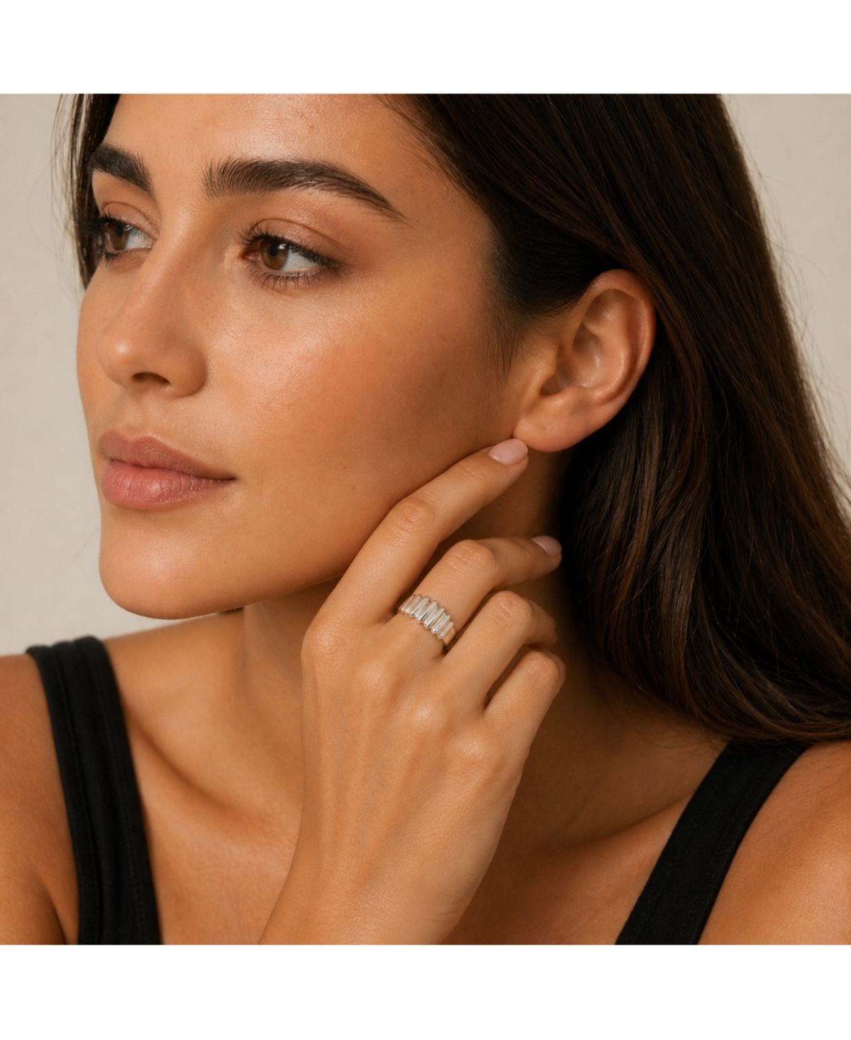 Simona Polished Designed Textured Ring