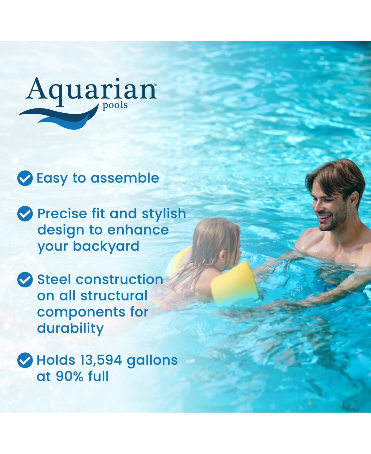 Aquarian Phoenix 24'x52" Round Above Ground Pool w/ Pump, Ladder, Liner, Skimmer