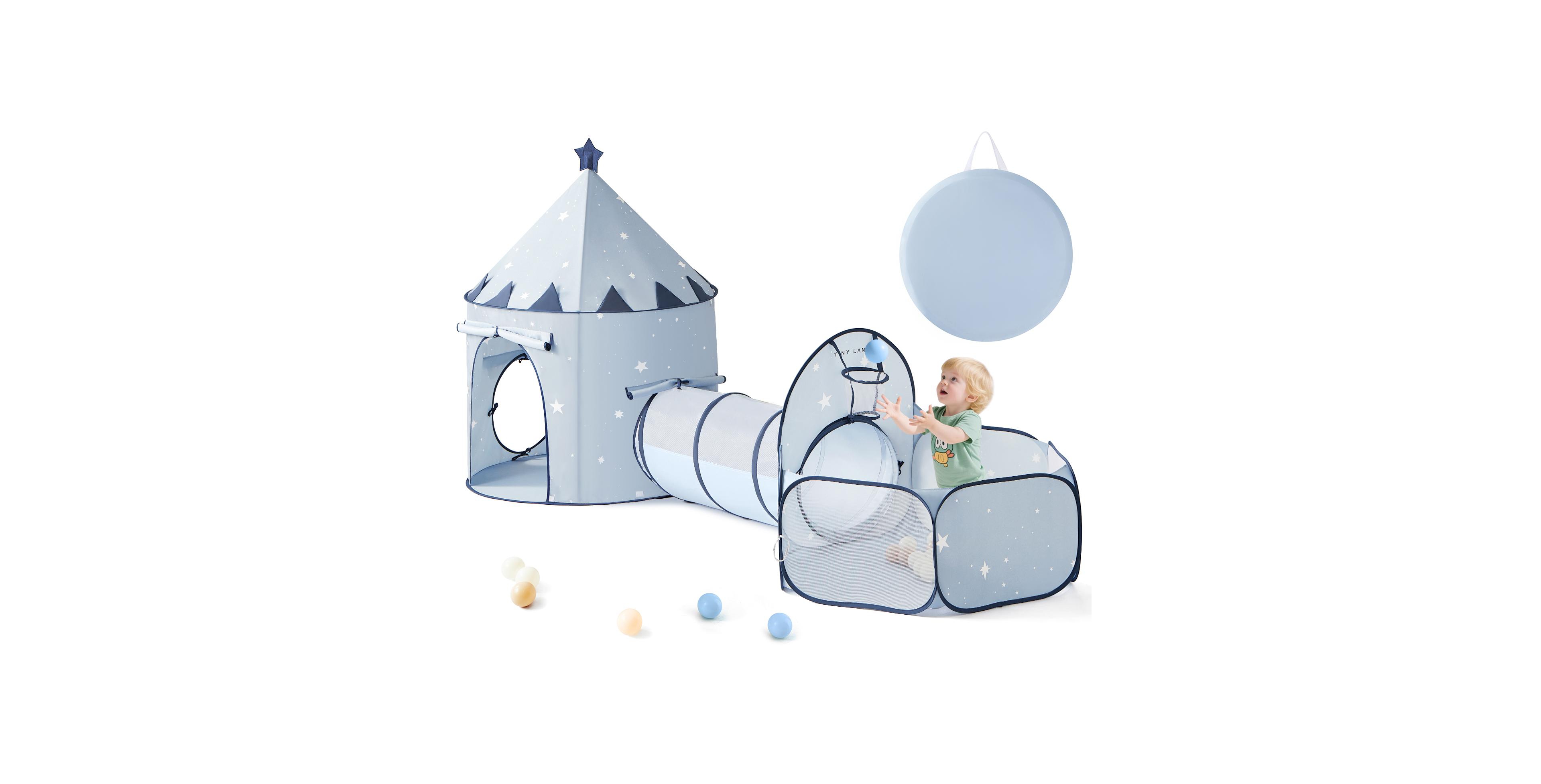 Tiny Land 3-in-1 Pop-Up Play Tent, Crawl Tunnel and Ball Pit, 3-Piece Set, Ages 2+