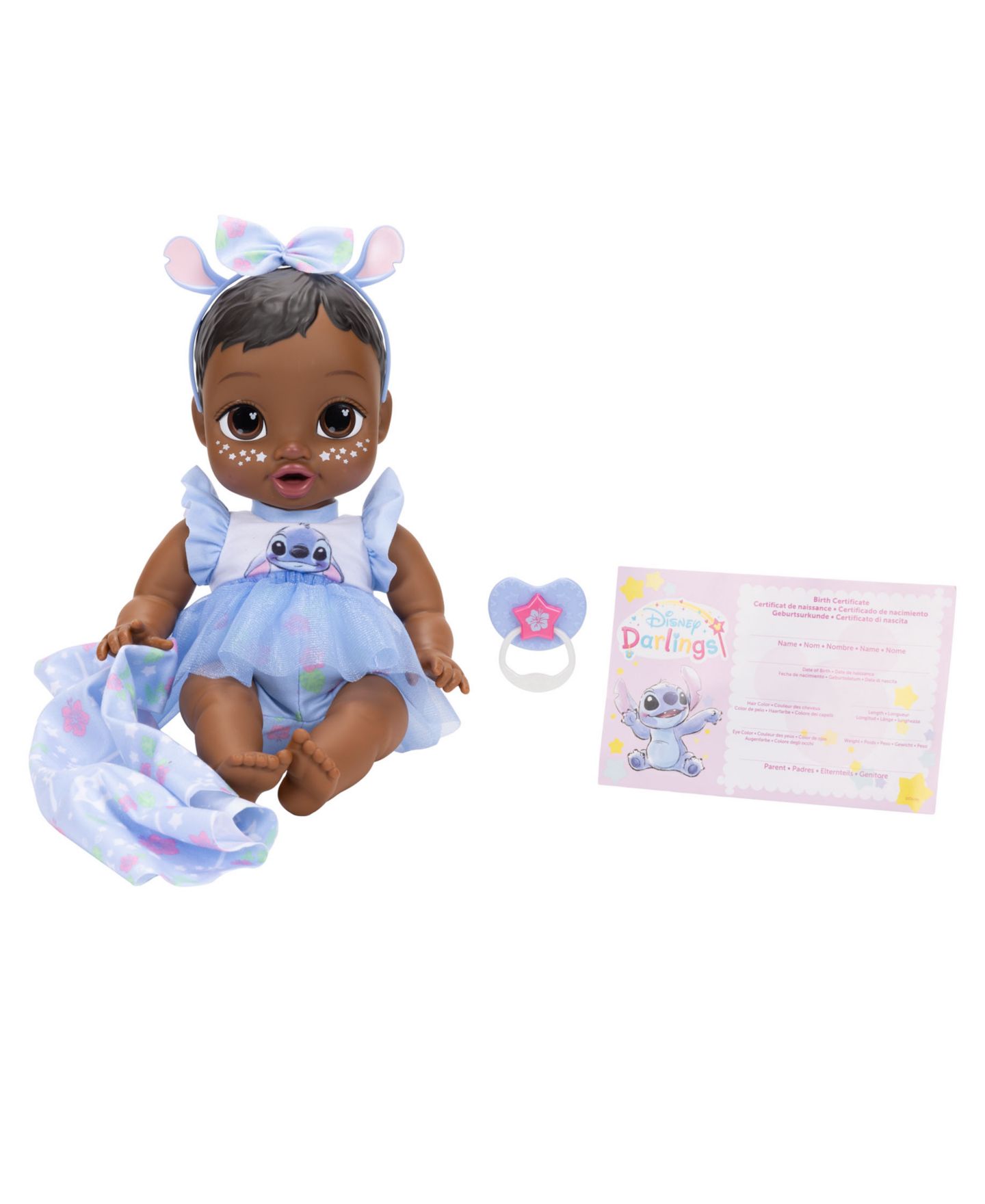 Детская кукла Disney Darlings Snuggly Stars Stitch 11" Glow-in-the-Dark Baby Doll — фото 2