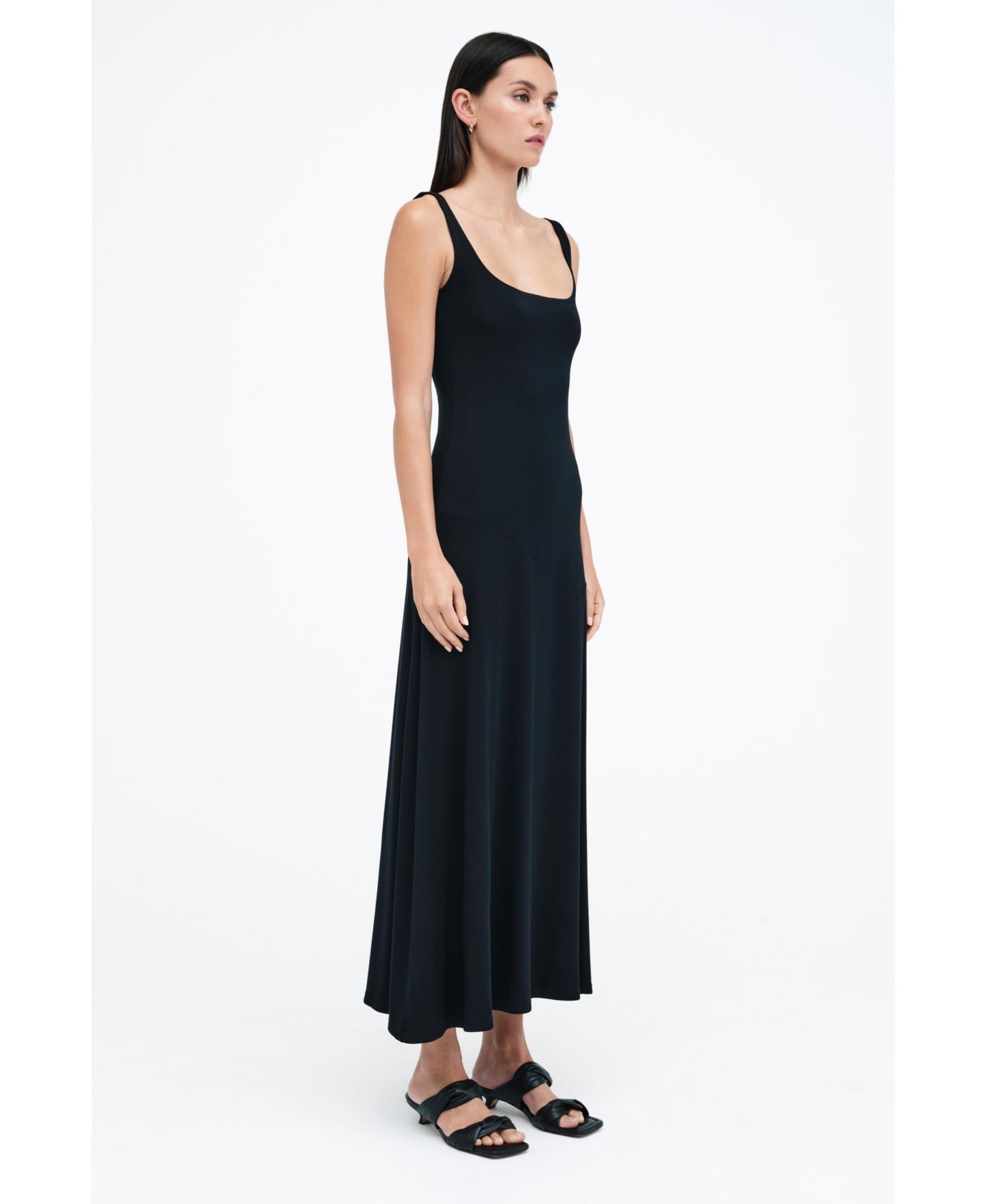 Женское платье Marcella Margot Square-Neck Fitted A-Line Jersey Midi, цвет: Чёрный — фото 7