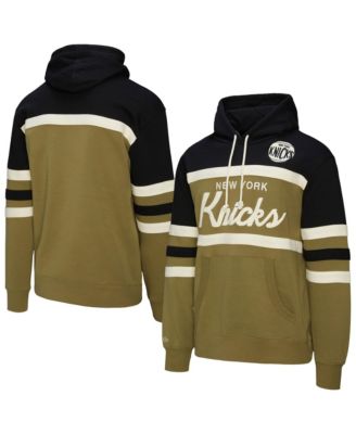 Men's Olive/Black New York Knicks Double Clutch Head Coach Hoodie