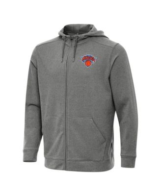 Men's Heather Charcoal New York Knicks Effortless Full-Zip Hoodie