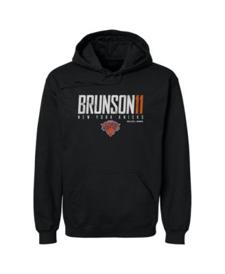 Men's Jalen Brunson Black New York Knicks Elite Pullover Hoodie