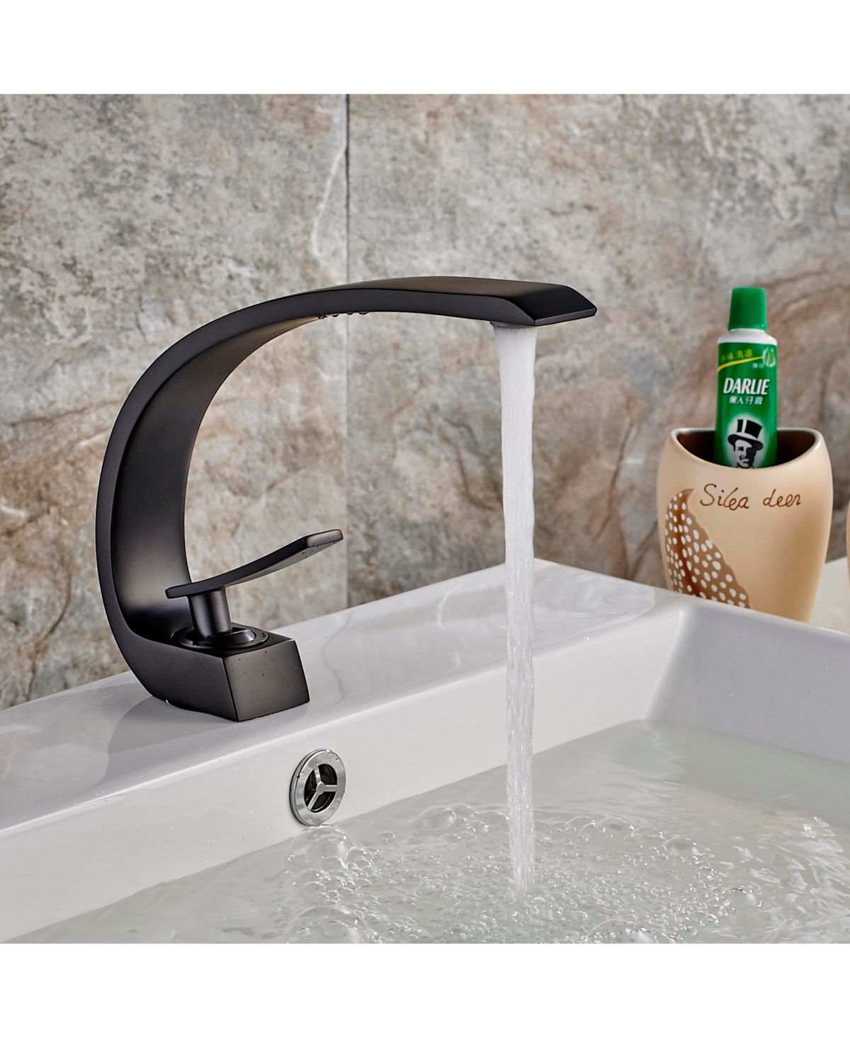 Phying Bathroom Faucet, Brushed Faucet for Bathroom Sink, Single Hole Bathroom Faucet